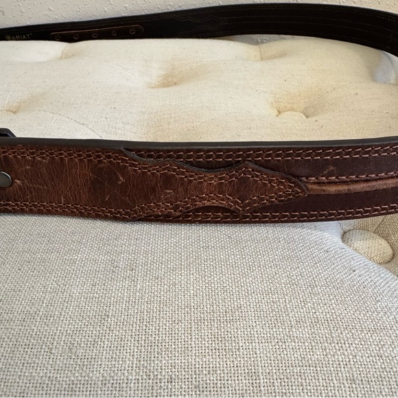 Ariat Brown Silver Western Belt 36 - Picture 5 of 6